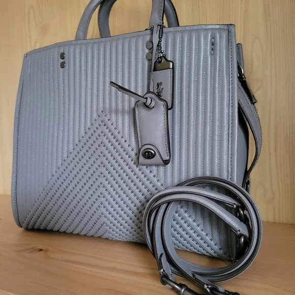 Coach Bags Coach 941 Heather Grey Rogue With Quilting Rivets